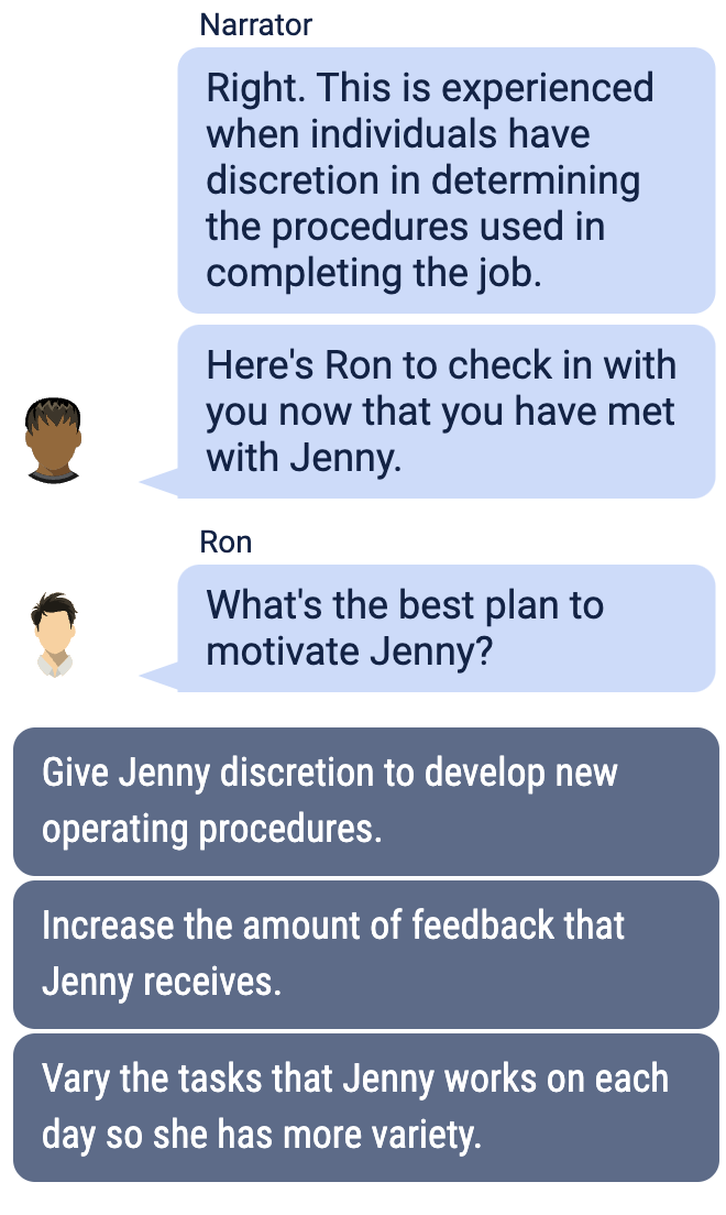 What's the best plan to motivate Jenny? Right.