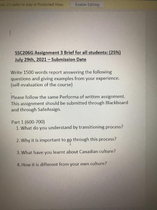 dit, it's safer to stay in Protected View. Enable
