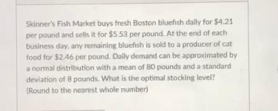 Skinner's Fish Market buys fresh Boston bluefish