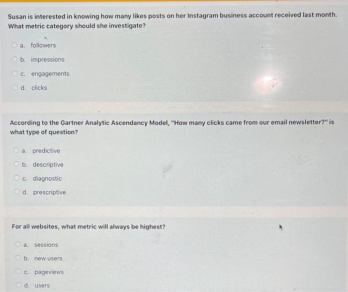 Susan is interested in knowing how many likes