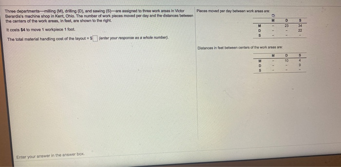 Plocos moved per day between work areas are: M