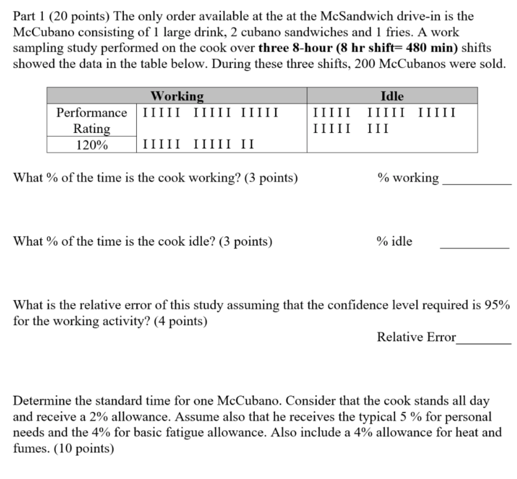 Part 1 (20 points) The only order available at