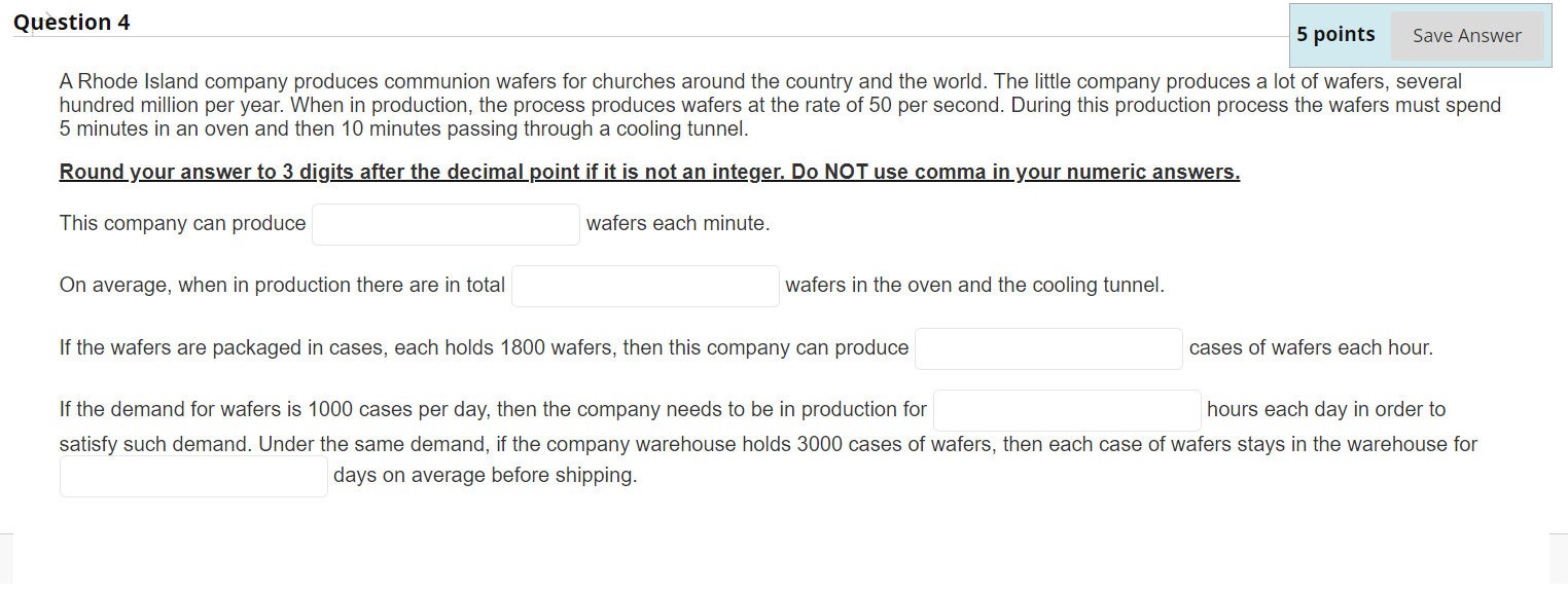 Question 4 5 points Save Answer A Rhode Island