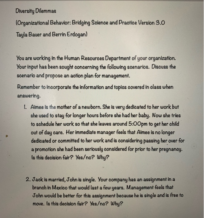 Diversity Dilemmas (Organizational Behavior: