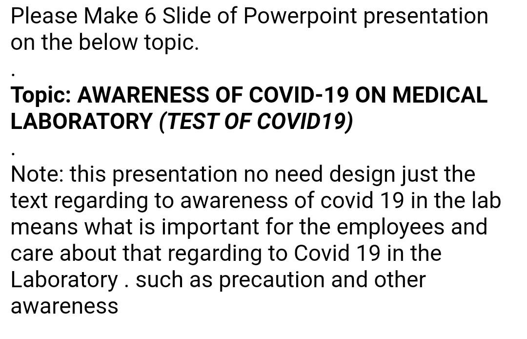 please i need a unique answer Please Make 6 Slide