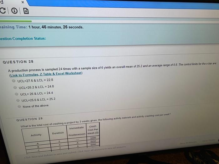 emaining Time: 1 hour, 46 minutes, 43 seconds.