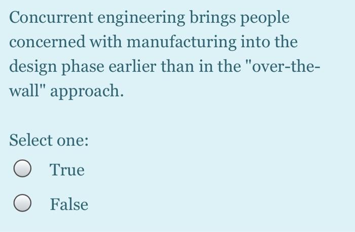 Concurrent engineering brings people concerned