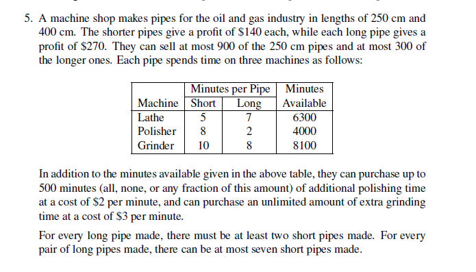 Formulate an algebraic model for the problem. Use