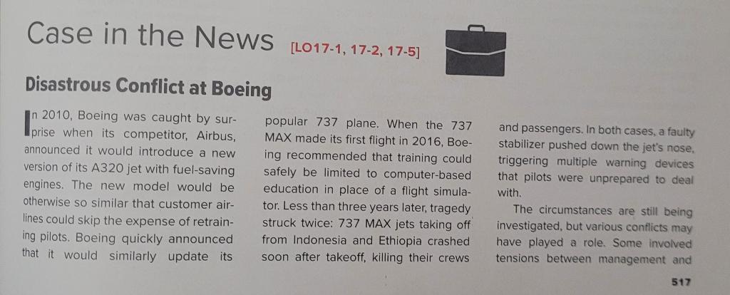 1. Categorize the conflicts discussed in this