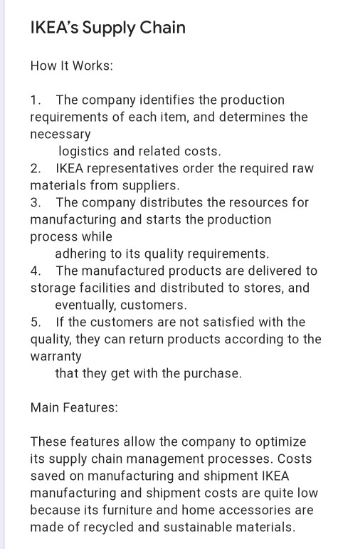 IKEA's Supply Chain How It Works: The company