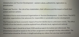 Clobaliation and Tourism Development - western