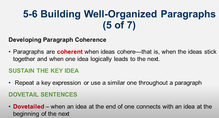 Learn It: Chapter 05 Organizing and Drafting