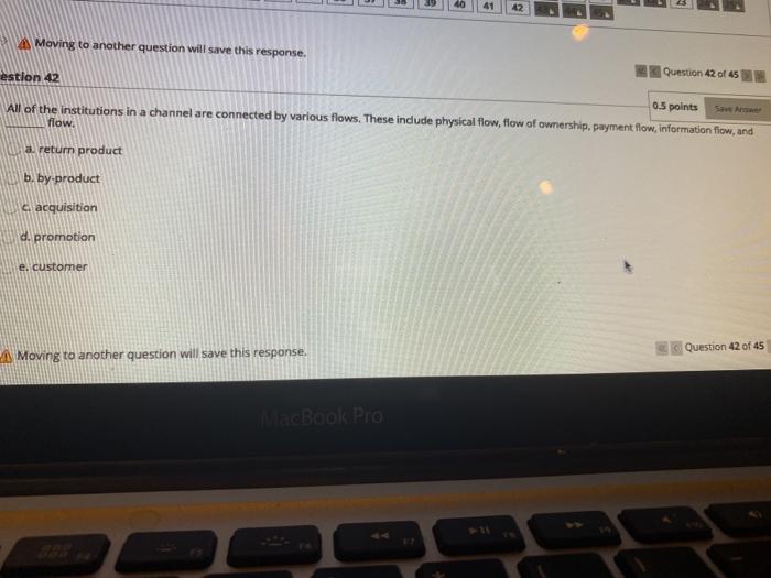 41 42 Moving to another question will save this