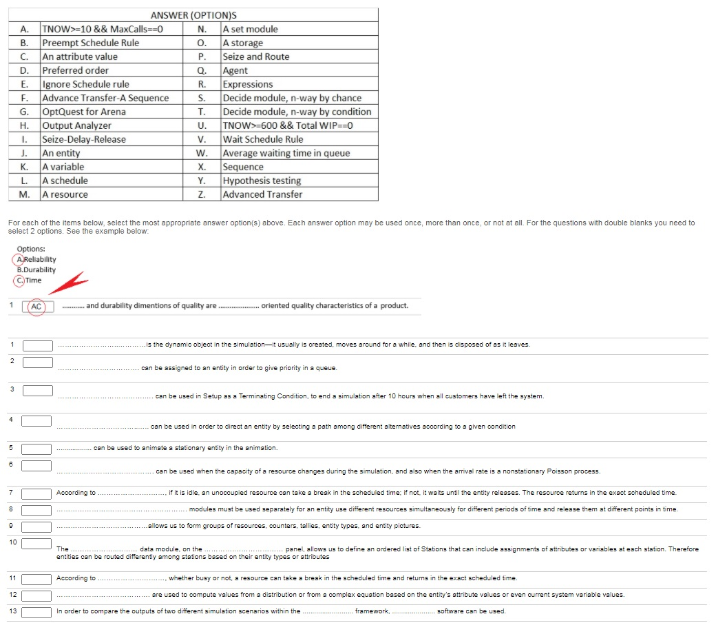 ANSWER (OPTION)S A. TNOW>=10 && MaxCalls=0 N. A