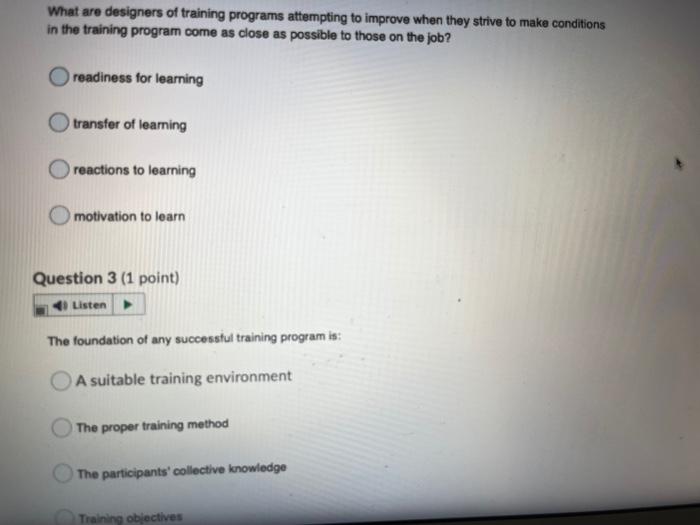 What are designers of training programs