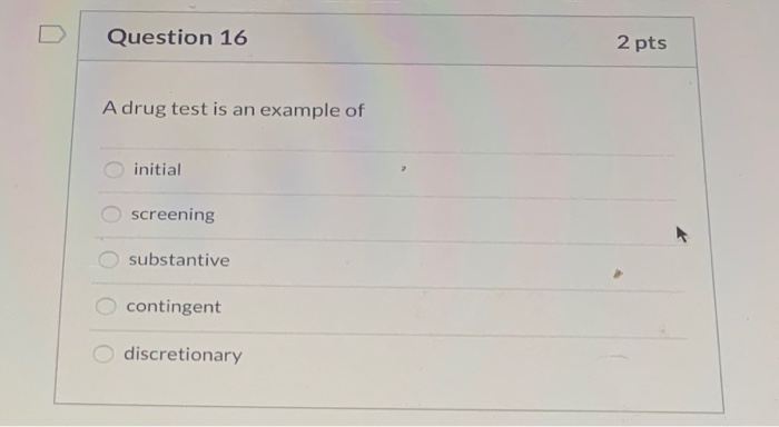 Question 15 2 pts A simulation is an example of a