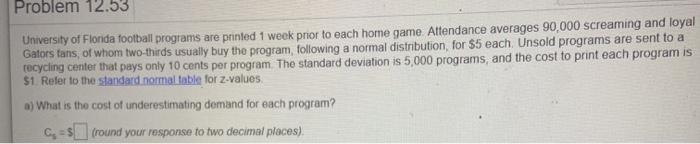 Problem 12.53 University of Florida football