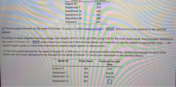 August 31 September 7 September 14 September 21