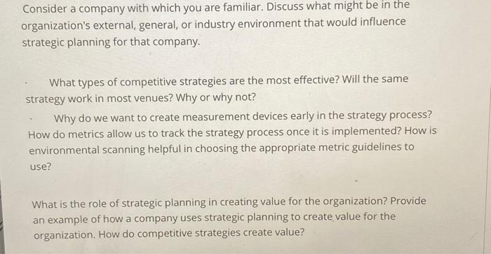 company Apple Consider a company with which you