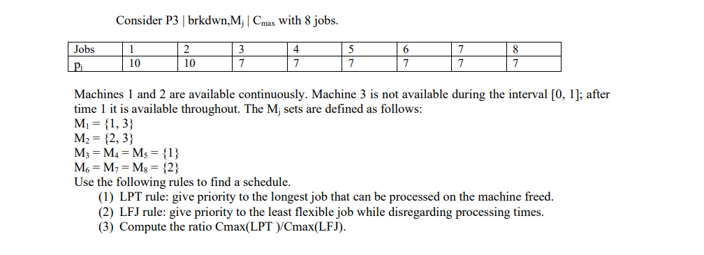 This question is a "Scheduling&Sequencing"