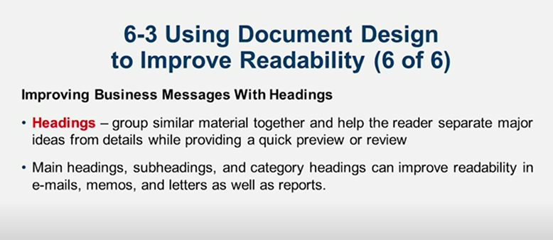 Learn It: Chapter 06 Revising Business Messages: