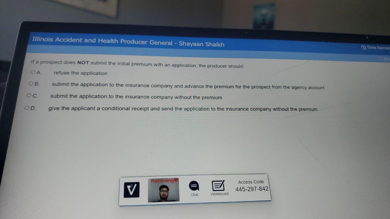 If a prospect does NOT submit the initial premium