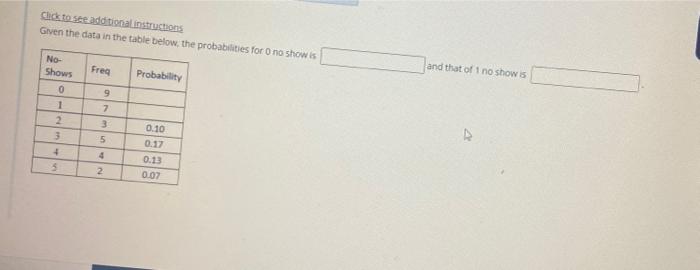 Cack to see additional instructions Given the