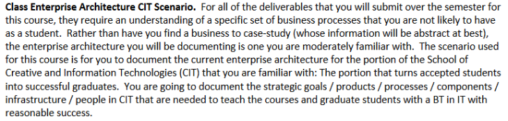 Using the class scenario, develop a business case