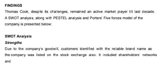 Thomas Cook Case Study Report (Mini Activity #1)