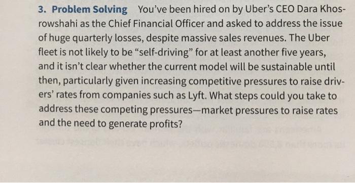 please help me!! 3. Problem Solving You've been