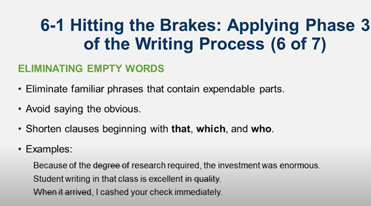 Learn It: Chapter 06 Revising Business Messages: