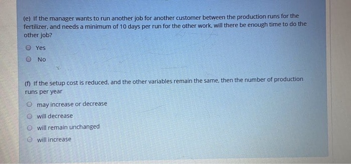 ed A chemical firm produces fertilizer in 50-kg