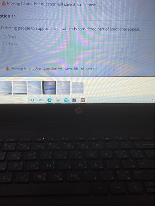 Moving to another question will save this