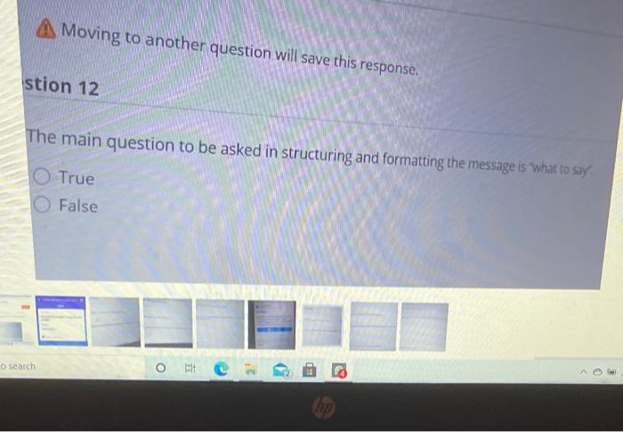 Moving to another question will save this