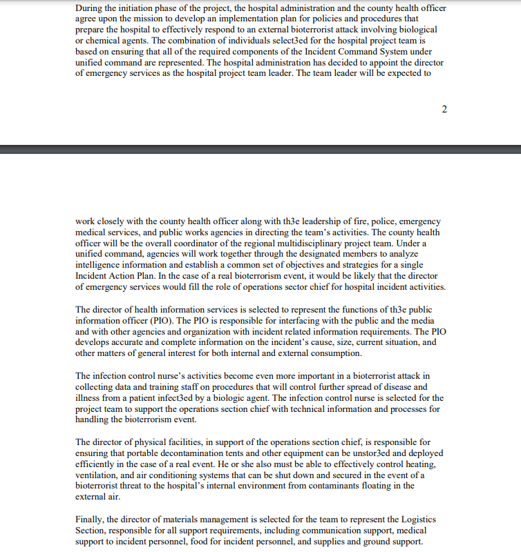 From the case study: Develop a Risk Management