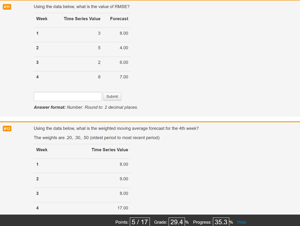 #11 Using the data below, what is the value of