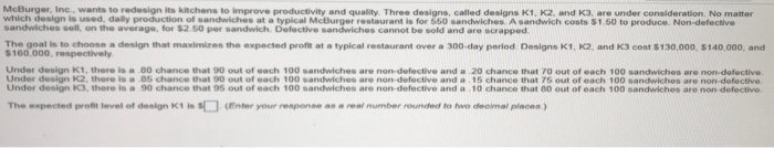 please answer the expected profit level for K1,