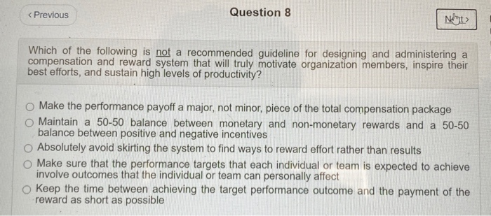 Question 6 < Previous Nexting Which of the