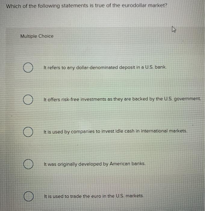 Which of the following statements is true of the