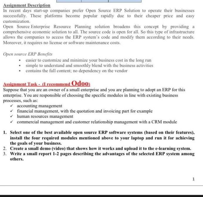 No Hand WRITING please. Only 1 and 3 Assignment