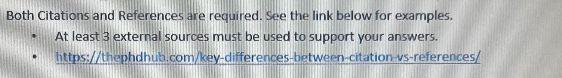 answer it Both Citations and References are