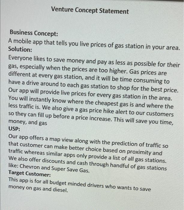 Based on the venture statement on the first page,