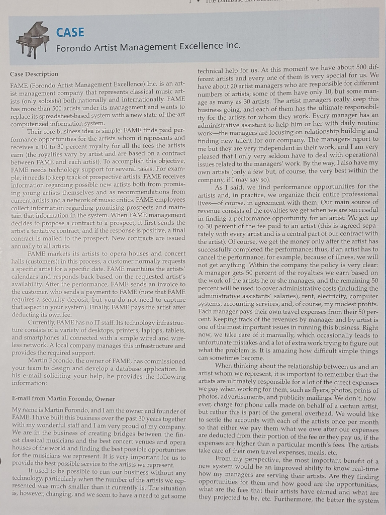 Create an ER model that will explain how the new