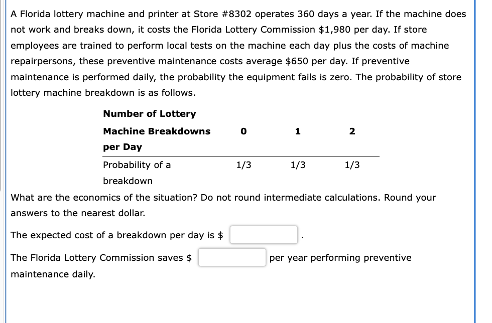 A Florida lottery machine and printer at Store