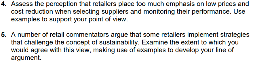 PLEASE ONLY ANSWER ONE QUESTION EITHER 4 OR 5