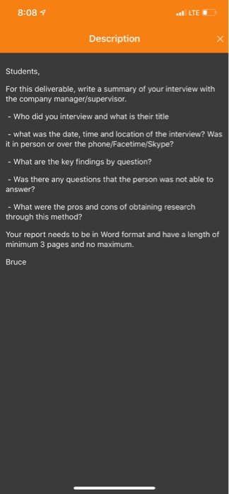 8:08 sil : Description Students, For this