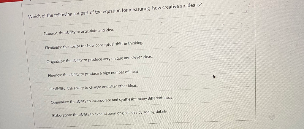 Which of the following are part of the equation