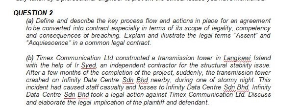 QUESTION 2 (a) Define and describe the key