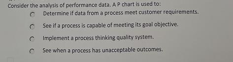 Consider the analysis of performance data. A P