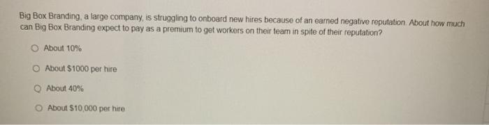 Big Box Branding, a large company, is struggling